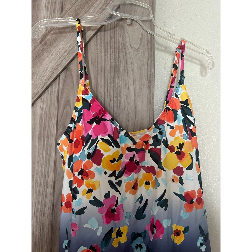 NWT Anne Cole Gradient Floral easy triangle tankini top XL - Picture 4 of 9